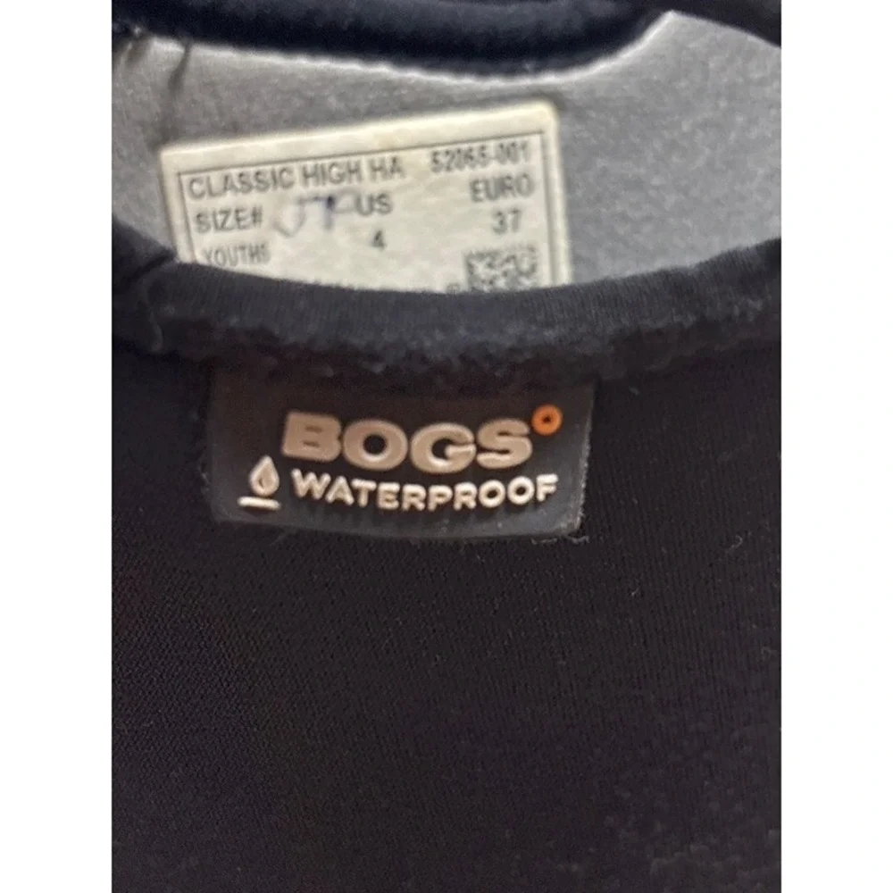 Bogs Classic High HA Waterproof Boots Youths 4 Black Good‎ Insulated Snow Rain